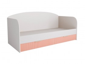 Кровать с ящиками ДКД 2000.1 Лавис (Белый софт/Персик софт/корпус Белый) в Ленске - lensk.katalogmebeli.com | фото