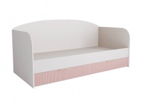Кровать с ящиками ДКД 2000.1 Лавис (Белый софт/Роза/корпус Белый) в Ленске - lensk.katalogmebeli.com | фото 1