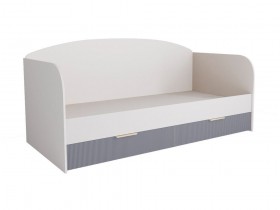 Кровать с ящиками ДКД 2000.1 Лавис (Белый софт/Серый Эмалит/корпус Белый) в Ленске - lensk.katalogmebeli.com | фото