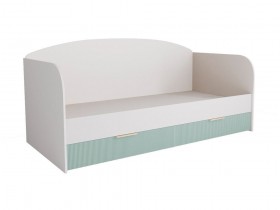 Кровать с ящиками ДКД 2000.1 Лавис (Белый софт/Зеленый софт/корпус Белый) в Ленске - lensk.katalogmebeli.com | фото