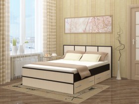 Кровать Сакура с настилом и ящиками 0,9 (Венге/Лоредо) в Ленске - lensk.katalogmebeli.com | фото 2