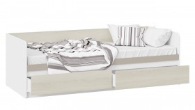Кровать «Сканди» с 2 ящиками Дуб Гарден/Белый/Глиняный серый в Ленске - lensk.katalogmebeli.com | фото 2