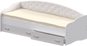 Кровать Софа-7 с мягкой спинкой (800х2000) Белый в Ленске - lensk.katalogmebeli.com | фото 1