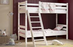 Кровать Соня вариант 10 двухъярусная с наклонной лестницей Белый полупрозрачный в Ленске - lensk.katalogmebeli.com | фото