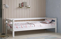 Кровать Соня Вариант 2 с задней защитой Белый полупрозрачный в Ленске - lensk.katalogmebeli.com | фото