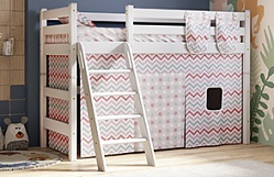 Кровать Соня вариант 6 полувысокая с наклонной лестницей Белый полупрозрачный в Ленске - lensk.katalogmebeli.com | фото 1