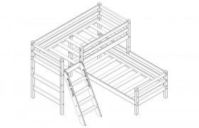 Кровать Соня вариант 8 угловая с наклонной лестницей Белый полупрозрачный в Ленске - lensk.katalogmebeli.com | фото 3