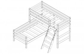 Кровать Соня вариант 8 угловая с наклонной лестницей Белый полупрозрачный в Ленске - lensk.katalogmebeli.com | фото 4