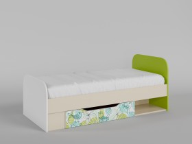 Кровать Твит 1650х750 (Белый/Зеленый/корпус Клен) в Ленске - lensk.katalogmebeli.com | фото