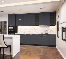 Кухонный гарнитур 1,8м Луксор высокие модули (Клен серый/корпус венге) в Ленске - lensk.katalogmebeli.com | фото