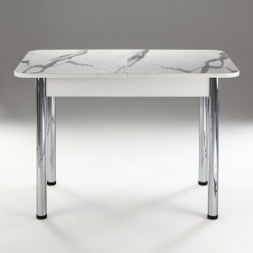 Кухонный стол 1100*700/400 ф 2 Пластик, мрамор белый в Ленске - lensk.katalogmebeli.com | фото