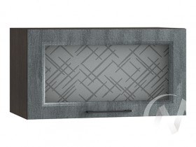 Либерти Шкаф верхний горизонтальный со стеклом ШВГС 609 (Холст грей/корпус венге) в Ленске - lensk.katalogmebeli.com | фото