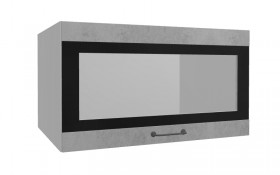 Лофт ВПГСФ 800 шкаф верхний горизонтальный со стеклом высокий с фотопечатью (Бетон светлый/корпус Серый) в Ленске - lensk.katalogmebeli.com | фото