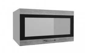 Лофт ВПГСФ 800 шкаф верхний горизонтальный со стеклом высокий с фотопечатью (Дуб майский/корпус Серый) в Ленске - lensk.katalogmebeli.com | фото