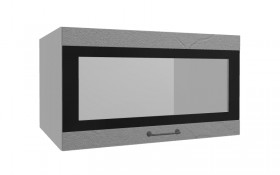 Лофт ВПГСФ 800 шкаф верхний горизонтальный со стеклом высокий с фотопечатью (Штукатурка серая/корпус Серый) в Ленске - lensk.katalogmebeli.com | фото