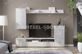 Мебель для гостиной МГС 4 (Белый/Цемент светлый) в Ленске - lensk.katalogmebeli.com | фото