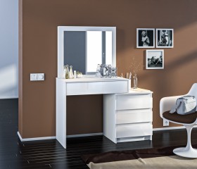 Медея СБ-3232 Стол туалетный Белый/Белый глянец в Ленске - lensk.katalogmebeli.com | фото