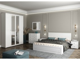 Модульная спальня Барселона (Белый/Белый глянец) в Ленске - lensk.katalogmebeli.com | фото