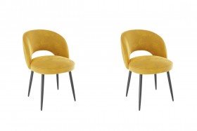 Набор стульев Моли 2 шт (жёлтый велюр/черный) в Ленске - lensk.katalogmebeli.com | фото