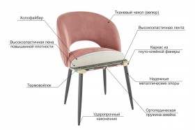 Набор стульев Моли 2 шт (кофе велюр/черный) в Ленске - lensk.katalogmebeli.com | фото 3