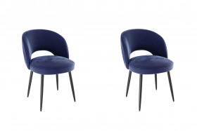 Набор стульев Моли 2 шт (синий велюр/черный) в Ленске - lensk.katalogmebeli.com | фото 1