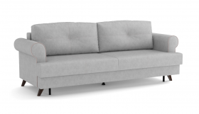 Оливер / диван - кровать 3-х местн. (еврокнижка) (велюр велутто серебряный 52 в Ленске - lensk.katalogmebeli.com | фото 1