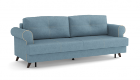 Оливер / диван - кровать 3-х местн. (еврокнижка) (велюр велутто серо-голубой в Ленске - lensk.katalogmebeli.com | фото