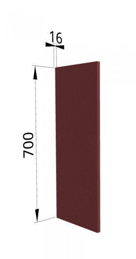 Панель торцевая П Квадро (для шкафа верхнего) Красная кожа в Ленске - lensk.katalogmebeli.com | фото