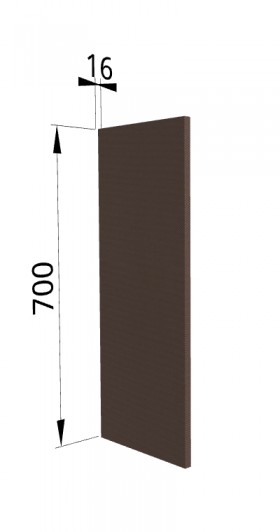 Панель торцевая П Квадро (для шкафа верхнего) Шоколад кожа в Ленске - lensk.katalogmebeli.com | фото
