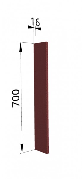 Панель торцевая ПТ 400 Квадро (для шкафа торцевого верхнего) Красная кожа в Ленске - lensk.katalogmebeli.com | фото