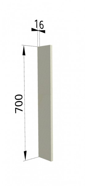 Панель торцевая ПТ 400 Квадро (для шкафа торцевого верхнего) Ваниль кожа в Ленске - lensk.katalogmebeli.com | фото