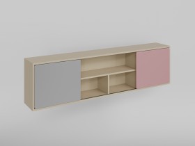 Полка между шкафами 1660 Грэйси (Розовый/Серый/корпус Клен) в Ленске - lensk.katalogmebeli.com | фото 1