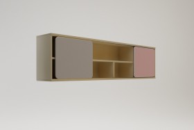 Полка между шкафами 1660 Грэйси (Розовый/Серый/корпус Клен) в Ленске - lensk.katalogmebeli.com | фото 2