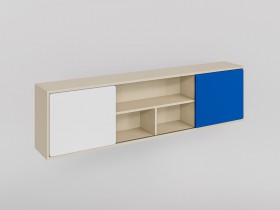 Полка между шкафами 1660 Скай люкс (Синий/Белый/корпус Клен) в Ленске - lensk.katalogmebeli.com | фото 1