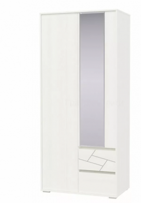 Шкаф 2-х дверный с ящиками Аделина 1000 Рамух белый в Ленске - lensk.katalogmebeli.com | фото