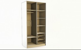 Шкаф 2-х створчатый с ящиками Флёр (Белый/корпус Клен) в Ленске - lensk.katalogmebeli.com | фото 2