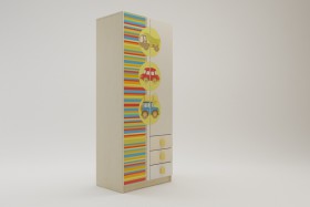 Шкаф 2-х створчатый с ящиками Клаксон (Бежевый/корпус Клен) в Ленске - lensk.katalogmebeli.com | фото