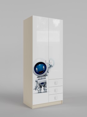 Шкаф 2-х створчатый с ящиками Санни (Белый/корпус Клен) в Ленске - lensk.katalogmebeli.com | фото