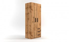 Шкаф 2-х створчатый с ящиками Шервуд (Дуб Вотан) в Ленске - lensk.katalogmebeli.com | фото 1