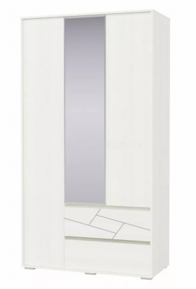 Шкаф 3-х дверный с ящиками Аделина 1200 Рамух белый в Ленске - lensk.katalogmebeli.com | фото