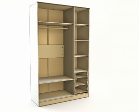 Шкаф 3-х створчатый с ящиками Эппл (Зеленый/Белый/корпус Клен) в Ленске - lensk.katalogmebeli.com | фото 3