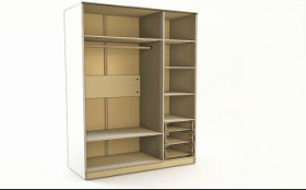 Шкаф 3-х створчатый с ящиками Флёр (Белый/корпус Клен) в Ленске - lensk.katalogmebeli.com | фото 2