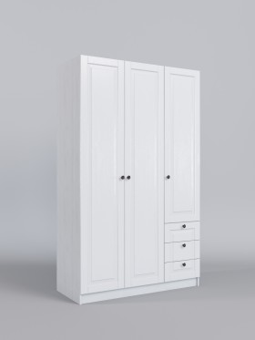 Шкаф 3-х створчатый с ящиками Классика (Белый/корпус Выбеленное дерево) в Ленске - lensk.katalogmebeli.com | фото 1