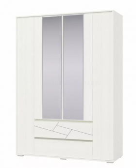Шкаф 4-х дверный с ящиками Аделина 1600 Рамух белый в Ленске - lensk.katalogmebeli.com | фото