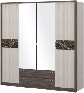 Шкаф четырехстворчатый с зеркалом Шк69.1 Николь в Ленске - lensk.katalogmebeli.com | фото