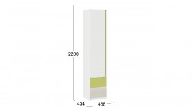 Шкаф для белья комбинированный «Сканди» Дуб Гарден/Белый/Зеленый в Ленске - lensk.katalogmebeli.com | фото 4