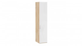 Шкаф для белья с 1 глухой дверью «Эмбер» Яблоня Беллуно/Белый глянец в Ленске - lensk.katalogmebeli.com | фото 1