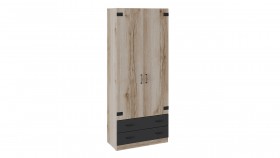 Шкаф для одежды комбинированный «Окланд» (Фон Черный/Дуб Делано) в Ленске - lensk.katalogmebeli.com | фото