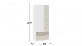 Шкаф для одежды комбинированный «Сканди» Дуб Гарден/Белый/Глиняный серый в Ленске - lensk.katalogmebeli.com | фото 4