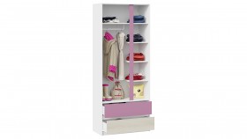 Шкаф для одежды комбинированный «Сканди» Дуб Гарден/Белый/Лиловый в Ленске - lensk.katalogmebeli.com | фото 4